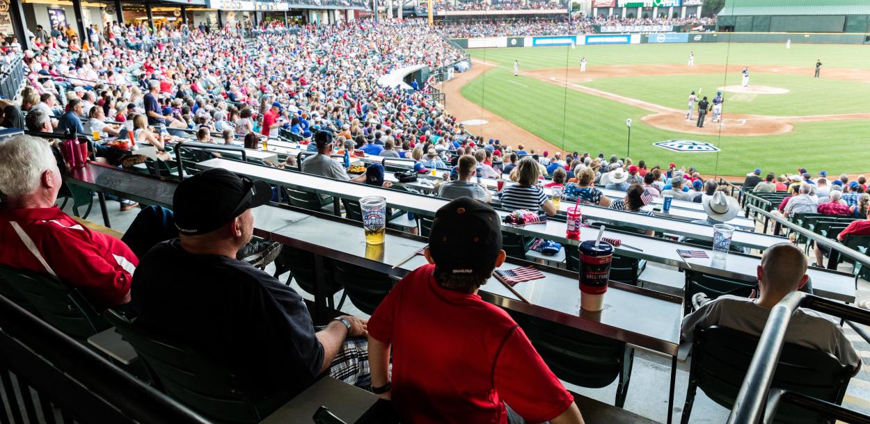 Family at Round Rock Express Baseball game near austin texas